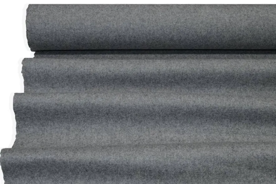 TESSUTO PANNO CAPPOTTO DOUBLE PURA LANA GRIGIO CHIARO MELANGE