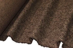 TESSUTO PANNO CAPPOTTO MISTO CASHMERE SPINATO MARRONE NERO