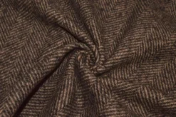 TESSUTO PANNO CAPPOTTO MISTO CASHMERE SPINATO MARRONE NERO