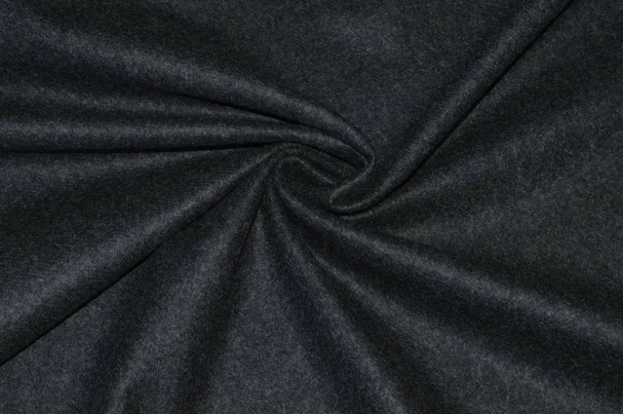 TESSUTO PANNO CAPPOTTO PURA LANA GRIGIO SCURO MELANGE