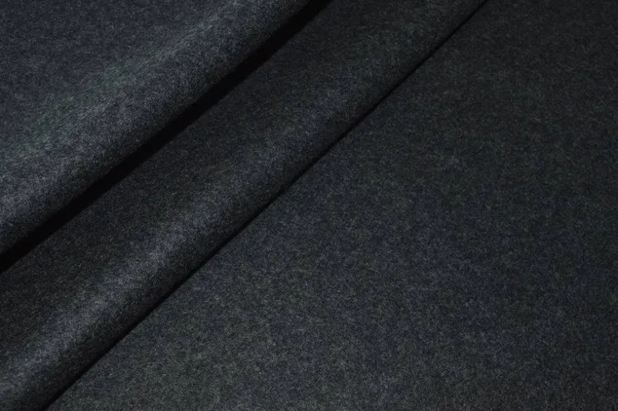 TESSUTO PANNO CAPPOTTO PURA LANA GRIGIO SCURO MELANGE