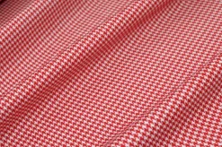 TESSUTO PIED DE POULE PURA LANA ROSSO
