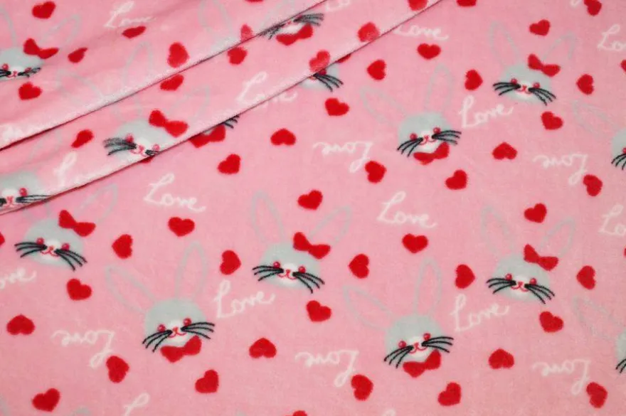TESSUTO PILE CINIGLIATO CONIGLIETTO ROSA