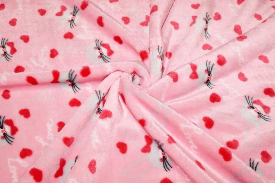 TESSUTO PILE CINIGLIATO CONIGLIETTO ROSA