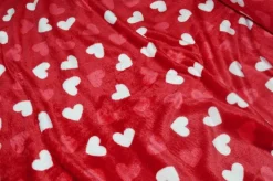 TESSUTO PILE CINIGLIATO CUORE ROSSO