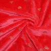 TESSUTO PILE CINIGLIATO ROSSO FANTASIA CUORI LUREX ORO