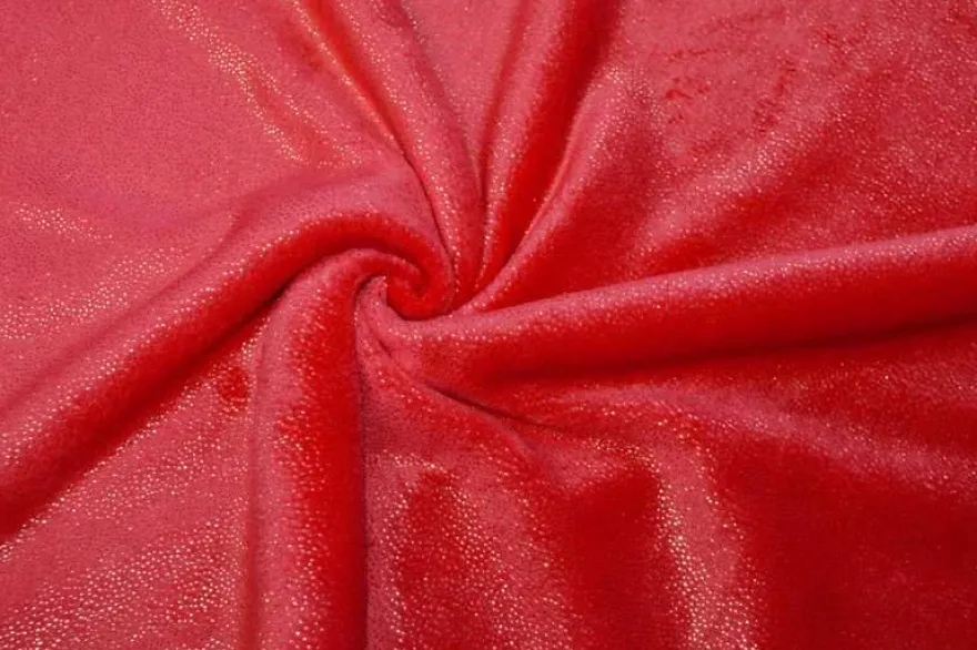 TESSUTO PILE CINIGLIATO ROSSO LUREX ORO