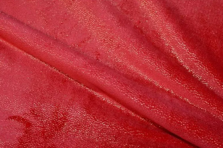 TESSUTO PILE CINIGLIATO ROSSO LUREX ORO