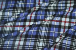TESSUTO PILE SCACCO AZZURRO