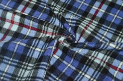 TESSUTO PILE SCACCO AZZURRO