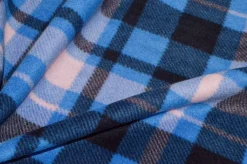 TESSUTO PILE SCACCO CELESTE BLU