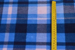TESSUTO PILE SCACCO CELESTE BLU