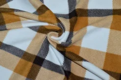 TESSUTO PILE SCACCO MARRONE BEIGE