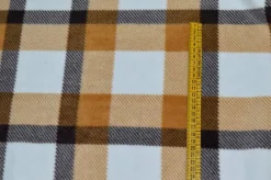 TESSUTO PILE SCACCO MARRONE BEIGE