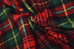 TESSUTO PILE SCACCO ROSSO VERDE