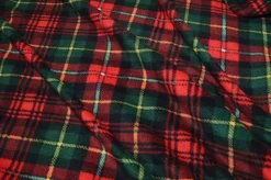 TESSUTO PILE SCACCO ROSSO VERDE