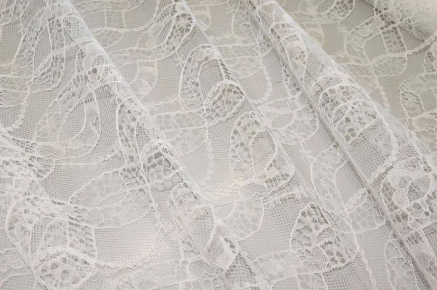TESSUTO PIZZO CHANTILLY FANTASIA TRECCIA