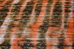 TESSUTO PIZZO CON VOLANT SFUMATO MARRONE ARANCIO