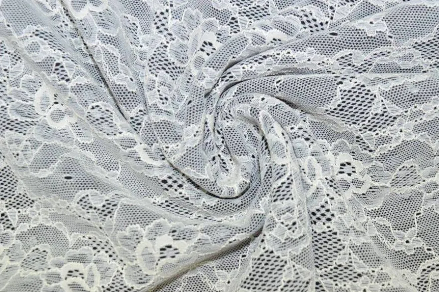 TESSUTO PIZZO JERSEY BIANCO E NERO