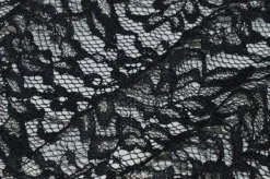 TESSUTO PIZZO NERO CON APPLICAZIONI ARGENTO