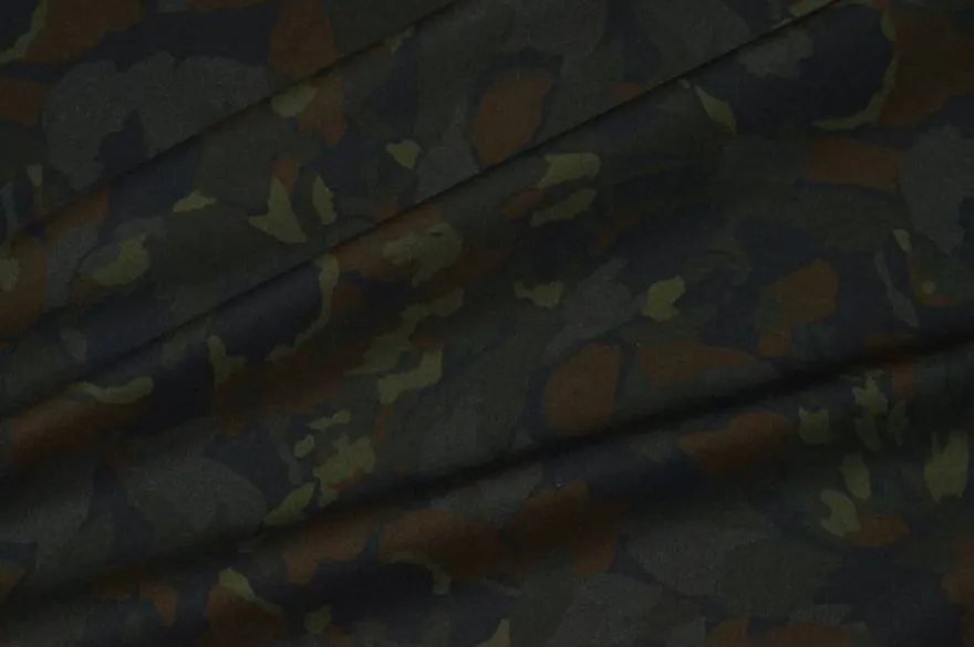 TESSUTO POPELINE COTONE FANTASIA CAMOUFLAGE SCURO