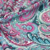 TESSUTO POPELINE PURO COTONE FANTASIA CASHMERE FUCSIA