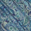 TESSUTO POPELINE PURO COTONE FANTASIA CASHMERE AZZURRO