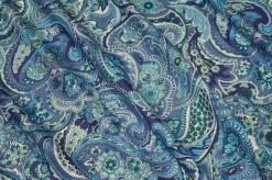TESSUTO POPELINE PURO COTONE FANTASIA CASHMERE AZZURRO