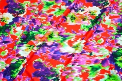 TESSUTO POPELIN PURO COTONE FANTASIA ASTRATTA MULTICOLOR LOGO MSGM