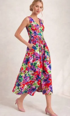 TESSUTO POPELIN PURO COTONE FANTASIA ASTRATTA MULTICOLOR LOGO MSGM