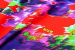 TESSUTO POPELIN PURO COTONE FANTASIA ASTRATTA MULTICOLOR LOGO MSGM