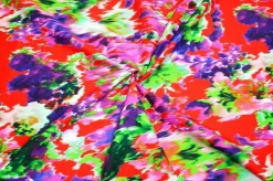 TESSUTO POPELIN PURO COTONE FANTASIA ASTRATTA MULTICOLOR LOGO MSGM