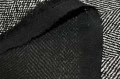 TESSUTO PURA LANA ADESIVATO SPINATO BIANCO NERO
