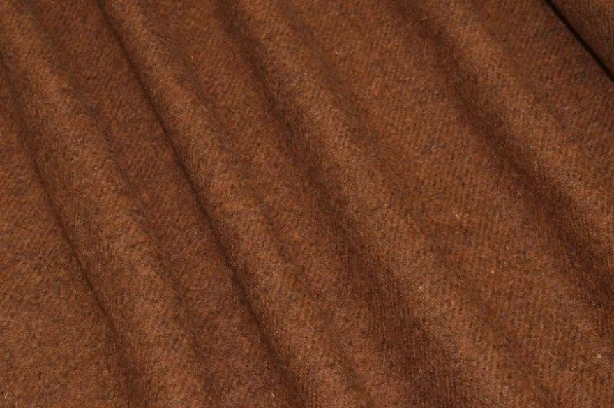 TESSUTO PURA LANA EFFETTO SHETLAND TABACCO MELANGE