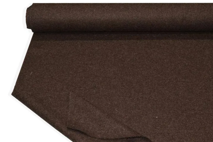 TESSUTO PURA LANA EFFETTO SHETLAND MARRONE