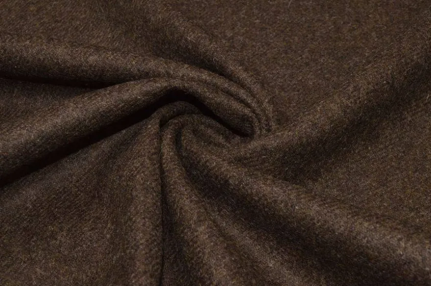 TESSUTO PURA LANA EFFETTO SHETLAND MARRONE