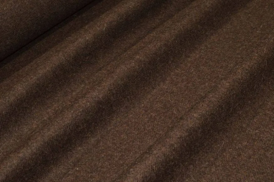 TESSUTO PURA LANA EFFETTO SHETLAND MARRONE