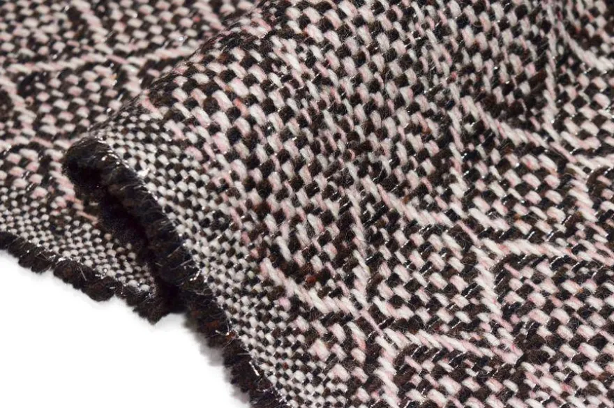 TESSUTO PURA LANA PER GIACCHE TRAMONE FILO LUREX ARGENTO