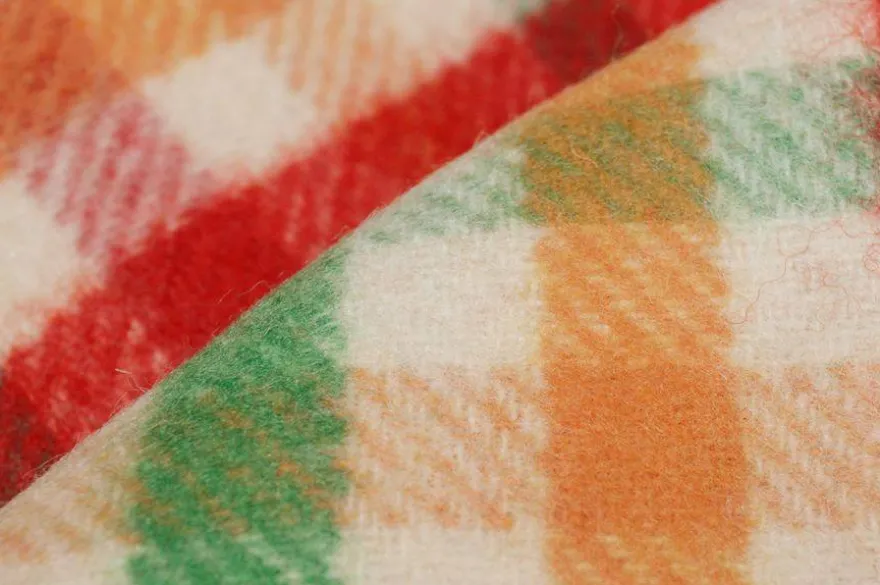 TESSUTO PURA LANA PESO GIACCA SCACCO MULTICOLOR