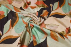 TESSUTO PURA SETA SHANTUNG LEGGERO FANTASIA FOLIAGE
