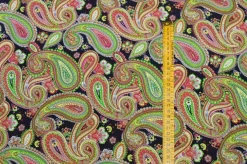 TESSUTO PURA VISCOSA DISEGNO CASHMERE VERDE ROSA