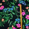 TESSUTO PURA VISCOSA FANTASIA FLOREALE FONDO NERO