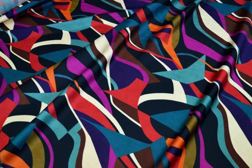 TESSUTO PURA VISCOSA FANTASIA MODA MULTICOLOR 117