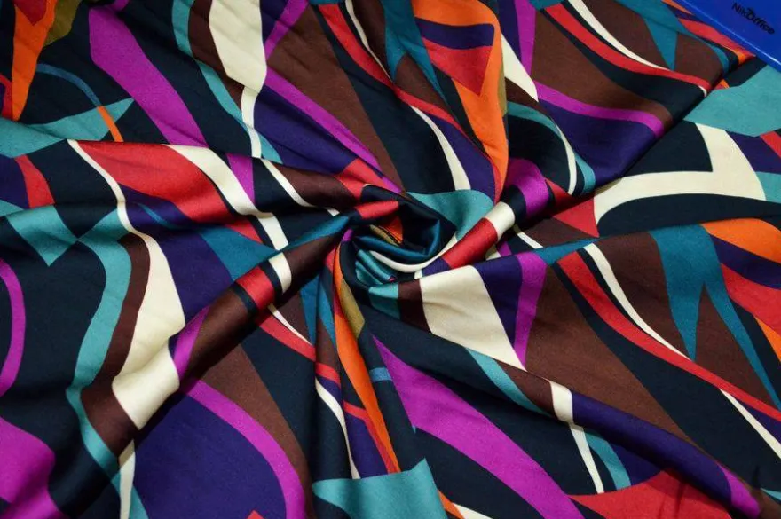 TESSUTO PURA VISCOSA FANTASIA MODA MULTICOLOR 117
