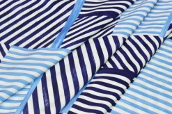 TESSUTO PURA VISCOSA FANTASIA GEOMETRICA BLU AZZURRA