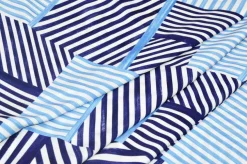 TESSUTO PURA VISCOSA FANTASIA GEOMETRICA BLU AZZURRA