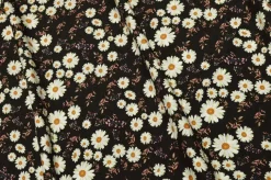 TESSUTO PURA VISCOSA FONDO NERO FANTASIA MARGHERITE
