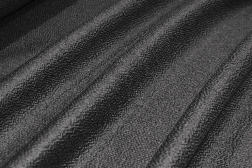 TESSUTO PURO CASHMERE DOUBLE ZIBELLINATO GRIGIO SCURO