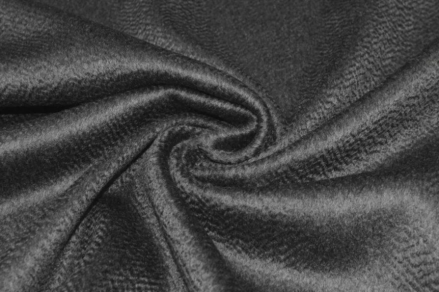 TESSUTO PURO CASHMERE DOUBLE ZIBELLINATO GRIGIO SCURO