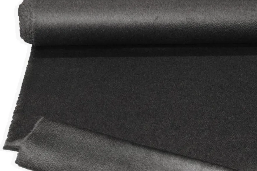 TESSUTO PURO CASHMERE DOUBLE ZIBELLINATO GRIGIO SCURO